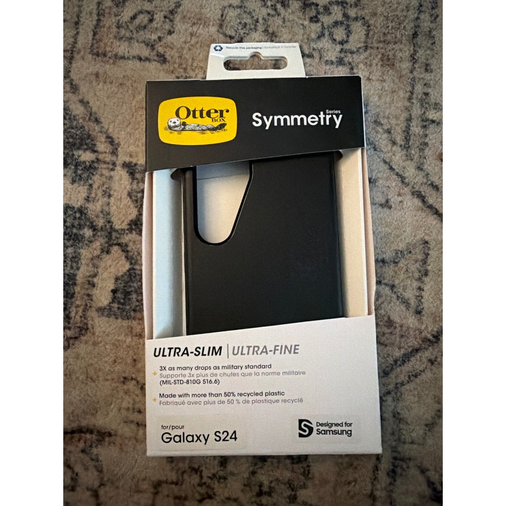 OtterBox Symmetry Series Case for Samsung Galaxy S24 Black Ultra-Slim Protective